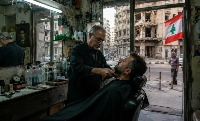 تصویر مستند و خبری از یک آرایشگاه قدیمی در بیروت به عنوان نماد بقا و پایداری در جریان بحران اقتصادی لبنان