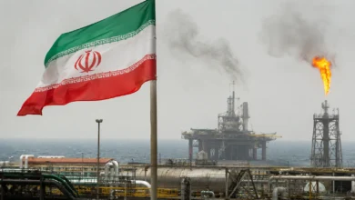Iranian oil facilities and offshore platforms amid reports of US suspension of Iran energy sanctions.
